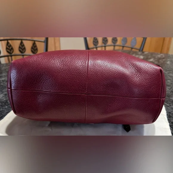 Fossil Deep Burgundy Leather Satchel Handbag - Picture 4 of 7